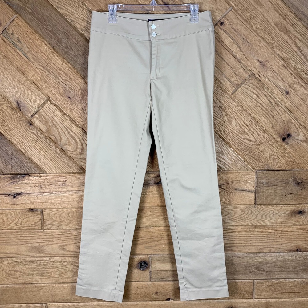 American Living Womens Pants Size 8 Khakis Back Pockets Warm Beige